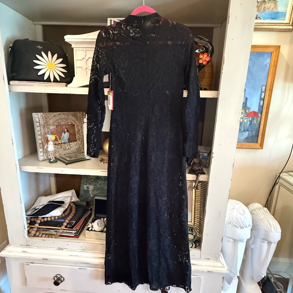 Vince Camuto XS black lace dress with slip nwt - Picture 5 of 5